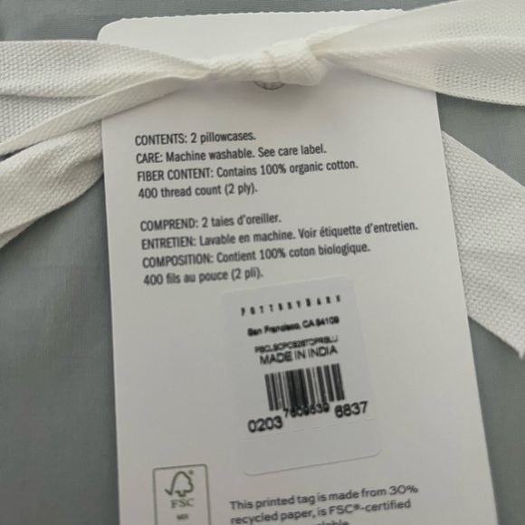 Pottery Barn Classic Gray Pillowcase Set - Picture 2 of 4
